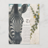 Zebra Collage Briefkaart (Voorkant)