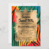 Zebra Colorful Sweet 16e anniversaire Invitations (Devant)