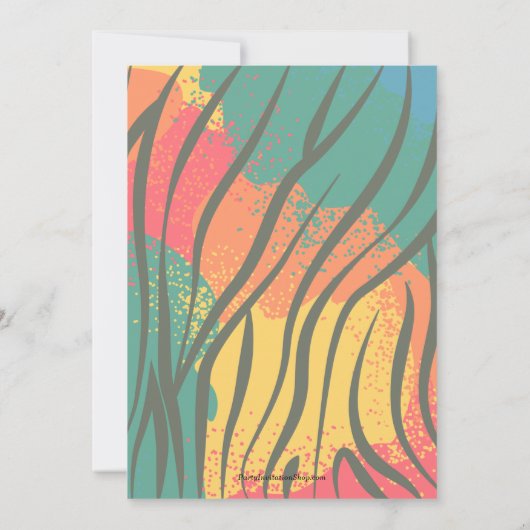 Zebra Colorful Sweet 16e anniversaire Invitations (Dos)