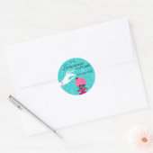 Zebra Cupcake Turquoise Damask Bakery Seals Ronde Sticker (Envelop)