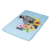 Zebra Daisies Blauw Badmat (Gekanteld)