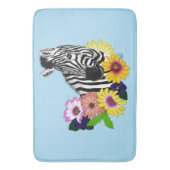 Zebra Daisies Blauw Badmat (Voorkant Verticaal)
