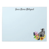 Zebra Daisies Blauw Notitieblok (Voorkant)