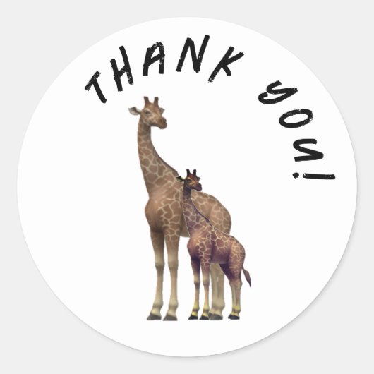 Zebra dank u Ronde Sticker (Voorkant)