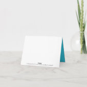 Zebra & de Druk van Stippen met Pet: Blauw Bedankkaart (Achterkant)