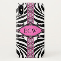  Zebra Deco Pink Diamond Monogram