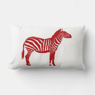 Zebra - Deep Red en White Kussen