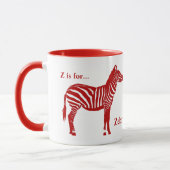 Zebra - Deep Red en White Mok (Links)