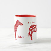 Zebra - Deep Red en White Mok (Midden)