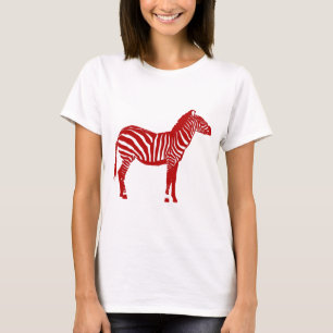 Zebra - Deep Red en White T-shirt