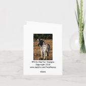 Zebra derrière la carte de voeux modifiable (Dos)