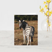Zebra derrière la carte de voeux modifiable (Fleur jaune)
