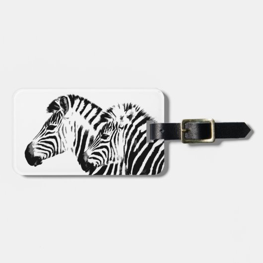 zebra design zwart-wit aangepaste bagagelabel (Voorkant horizontaal)