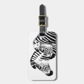 zebra design zwart-wit aangepaste bagagelabel (Voorkant verticaal)