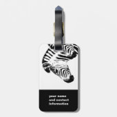 zebra design zwart-wit aangepaste bagagelabel (Achterkant verticaal)