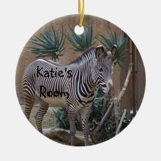 Zebra Deurhelling Keramisch Ornament (Voorkant)