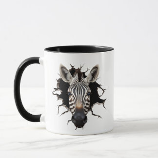 Zebra die naar buiten gluurt mok
