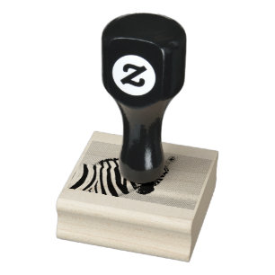 Zebra die naar je kijkt 	rubberstempel