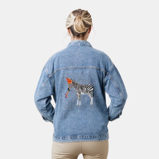 Zebra - Dieren met een partij Denim Jacket (Model)