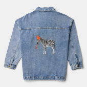 Zebra - Dieren met een partij Denim Jacket (Achterkant)