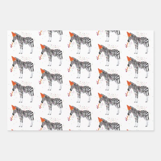 Zebra - Dieren met een partij Inpakpapier Vel (Voorkant)