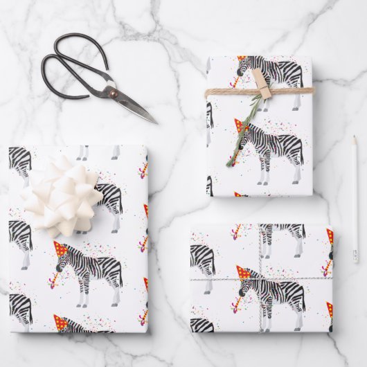 Zebra - Dieren met een partij Inpakpapier Vel (Voorkant)