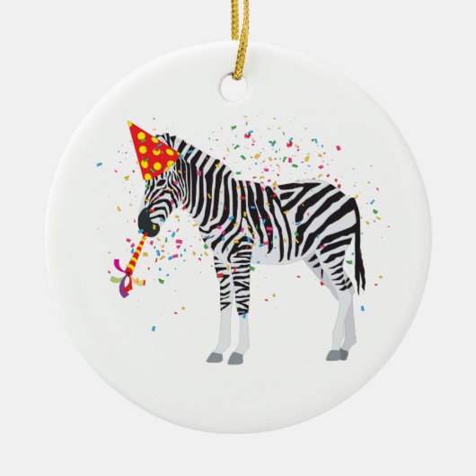Zebra - Dieren met een partij Keramisch Ornament (Voorkant)