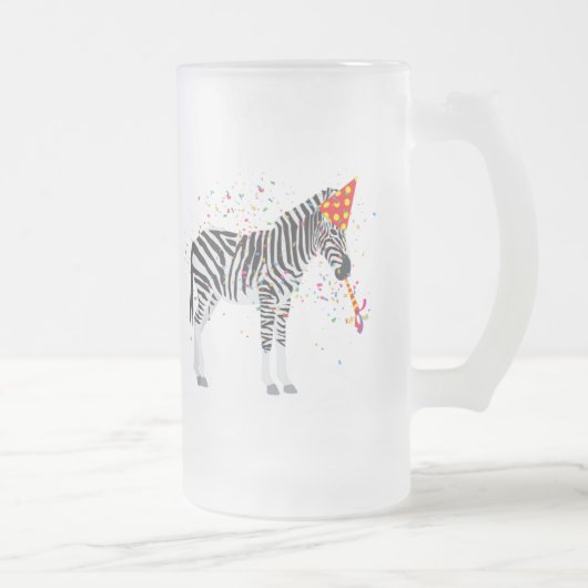 Zebra - Dieren met een partij Matglas Bierpul (Rechts)