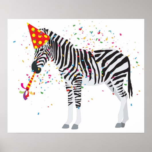 Zebra - Dieren met een partij Poster (Voorkant)