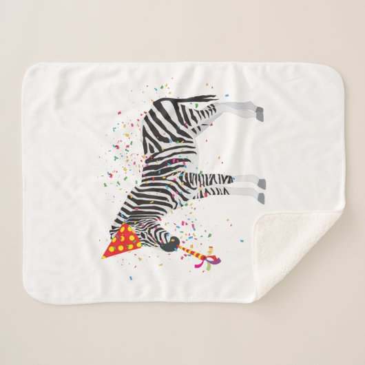 Zebra - Dieren met een partij Sherpa Deken (Voorkant (horizontaal))