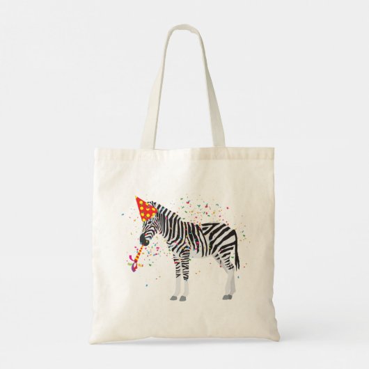 Zebra - Dieren met een partij Tote Bag (Achterkant)