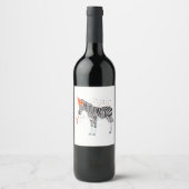 Zebra - Dieren met een partij Wijn Etiket (Voorkant)