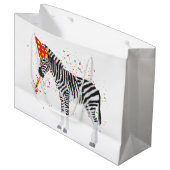 Zebra - Dieren op de geboorte Groot Cadeauzakje (Voorkant Gekanteld)