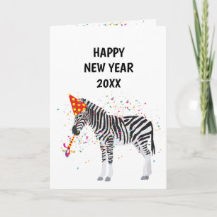 Zebra - Dierenfeestdag nieuwe jaren Kaart