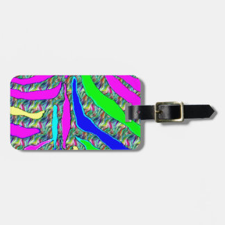 Zebra dierenpatroon kleurig abstract patroon bagagelabel