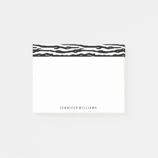 Zebra Dierlijk afdrukpatroon zwart wit - Aangepast Post-it® Notes (Voorkant)