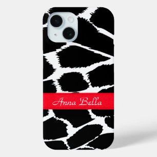 Zebra, dierlijke afdruk zwart wit en rood