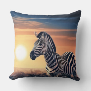 Zebra Dierlijke Wilderness Kleurrijke Wall Art Kussen