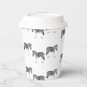 Zebra-dierpatroon op wit papieren bekers (Links)