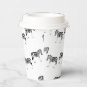 Zebra-dierpatroon op wit papieren bekers (Rechts)