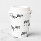 Zebra-dierpatroon op wit papieren bekers (Voorkant)