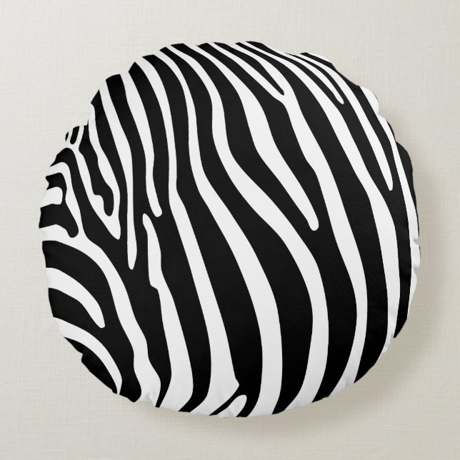 Zebra Dierprint Rond Kussen (Voorkant)