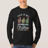 Zebra Dit is mijn kerstlampjes Pajama-kerstmis T-shirt (Voorkant)