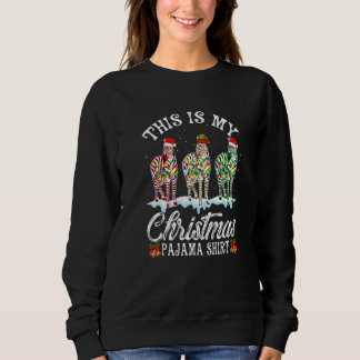 Zebra Dit is mijn kerstlampjes Pajama-kerstmis Trui