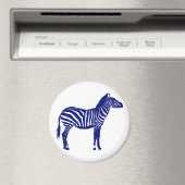 Zebra - Donker kobalt blauw en wit Magneet (Insitu (Vaatwasser))