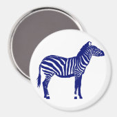Zebra - Donker kobalt blauw en wit Magneet (Voorkant / Achterkant)