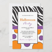 Zebra Dots Invitations de fête d'Halloween (Devant)