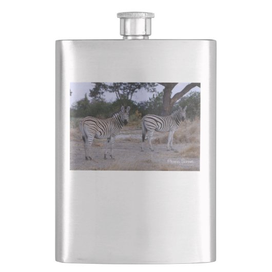 Zebra Double Take Photo Heupfles (Voorkant)