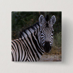 Zebra Double Take Photo Vierkante Button 5,1 Cm