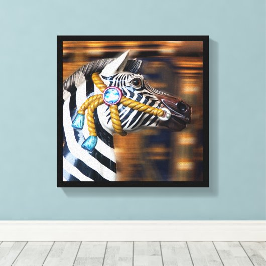 Zebra draaimolen Canvasserie 20 Canvas Afdruk (Insitu (Houten vloer))